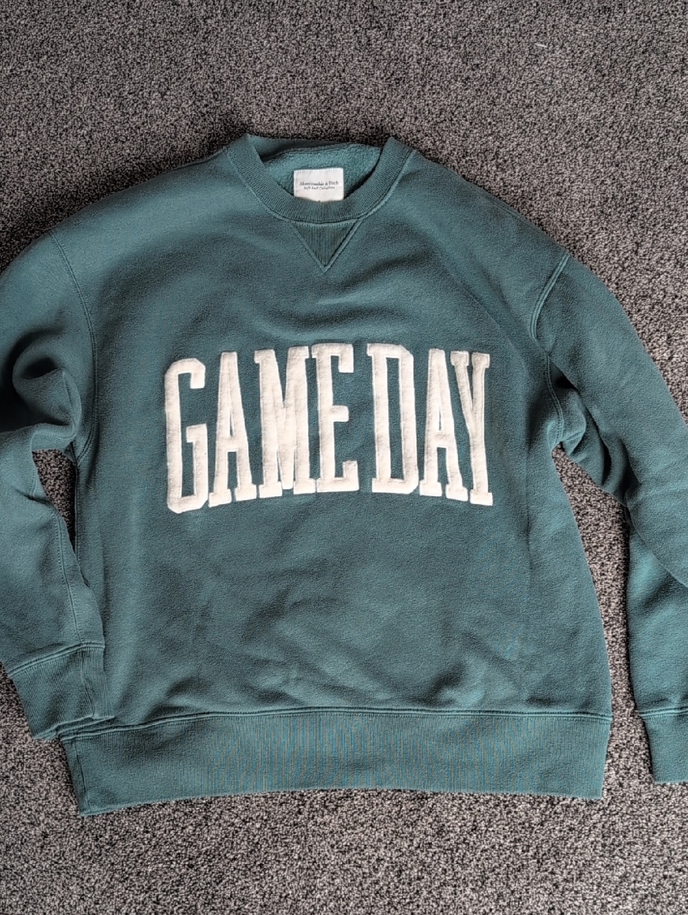 Abercrombie & Fitch Green Pullover Game Day Sweatshirt Size Small